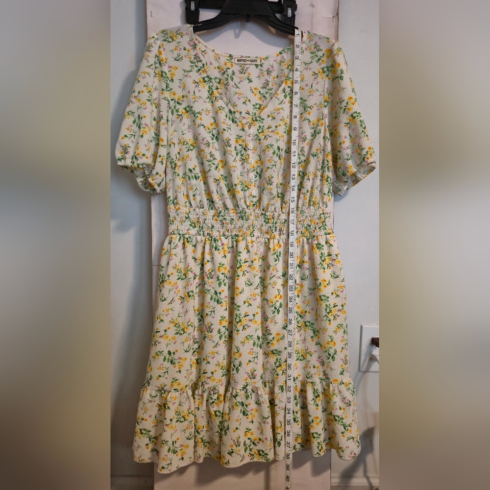 Floral Print Dress with Ruffle Hem SIZE XL